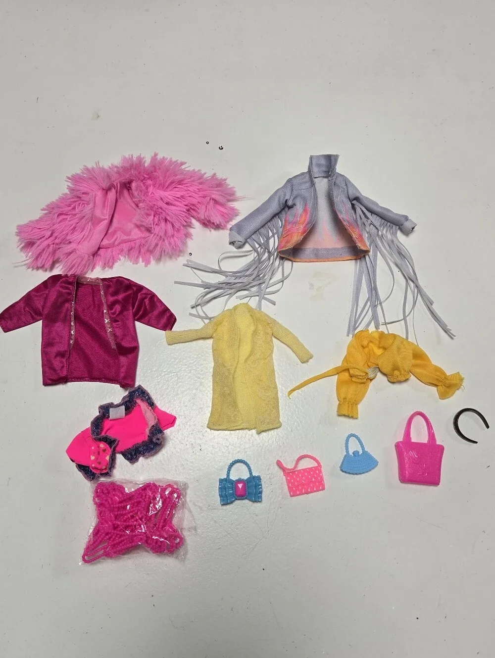 Unbranded 11 Assorted Doll Clothing For Barbie Dolls Cardigans Jackets Purses